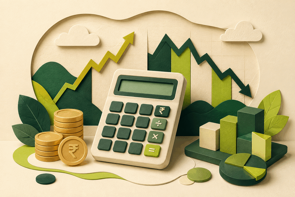 Editorial illustration related to stocks & trading calculators