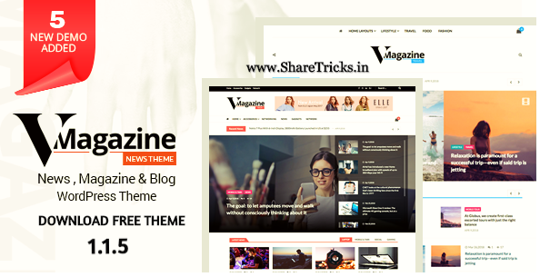 Vmagazine 1.1.5 Original WordPress Theme Free Download [2020]