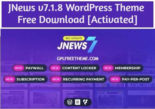 JNews v7.1.8 Theme Free Download [Activated]