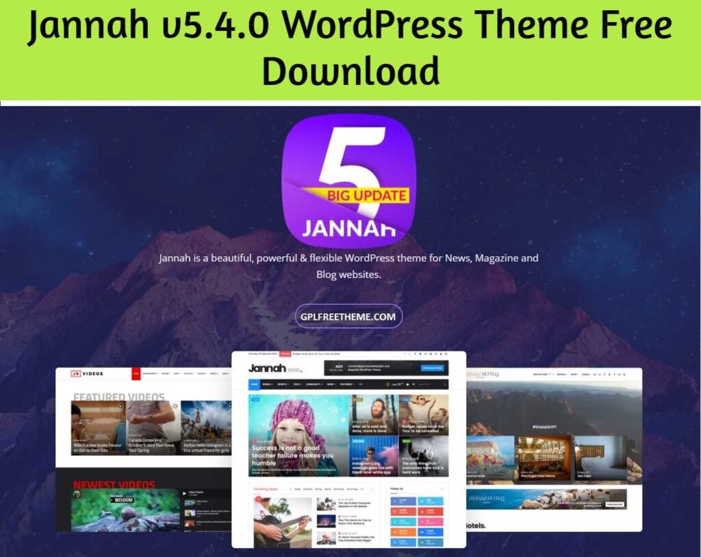 Jannah 5.4.0 WordPress Theme Free Download [Activated]