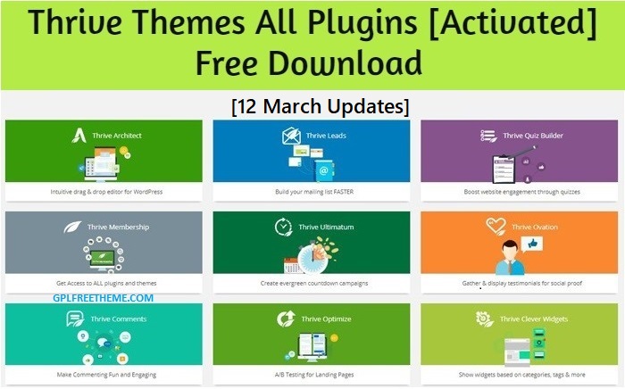 Thrive Themes All Plugins Free Download [12 March Updates] [Activated]