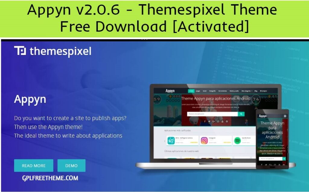 Appyn v2.0.6 WordPress Theme Free Download [Activated]